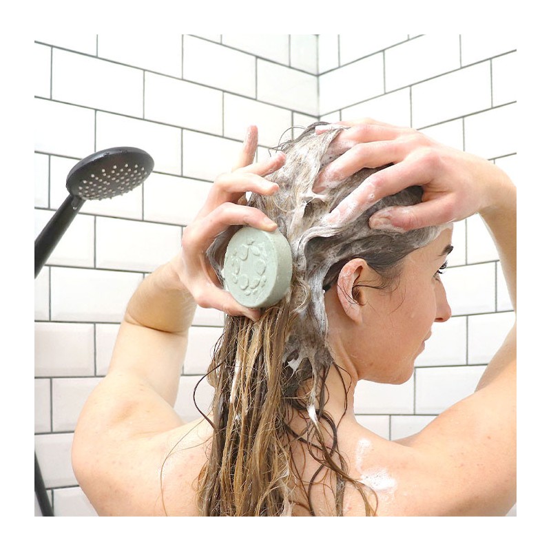 Shampoing solide pour cheveux gras - Argile verte et spiruline - 70g - Lamazuna