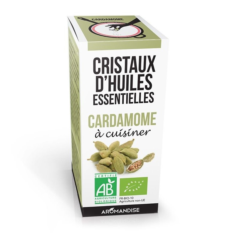 Cristaux d'huiles essentielles BIO à cuisiner, Cardamone - 10g - Aromandise 