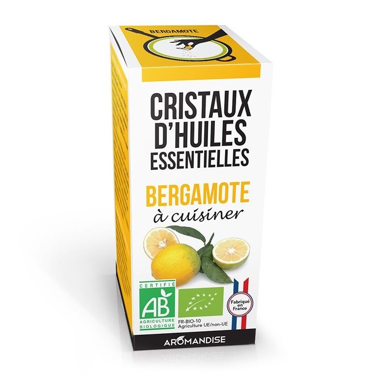 Cristaux d'huiles essentielles BIO à cuisiner, Bergamote - 10g - Aromandise 