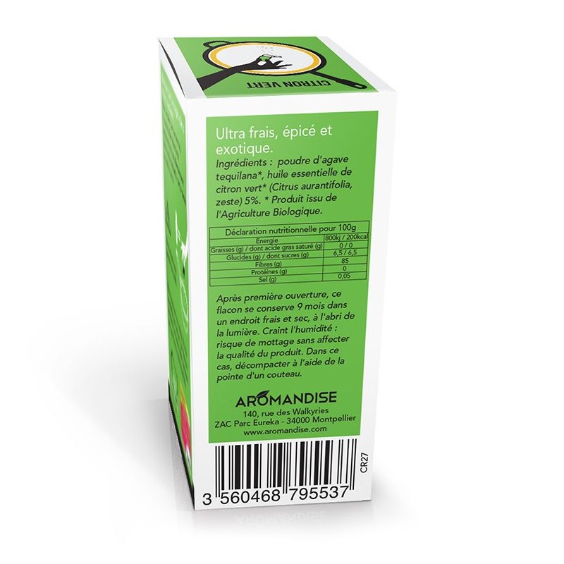 Cristalli di olio essenziale biologico per cucinare, Lime - 10g - Aromandise