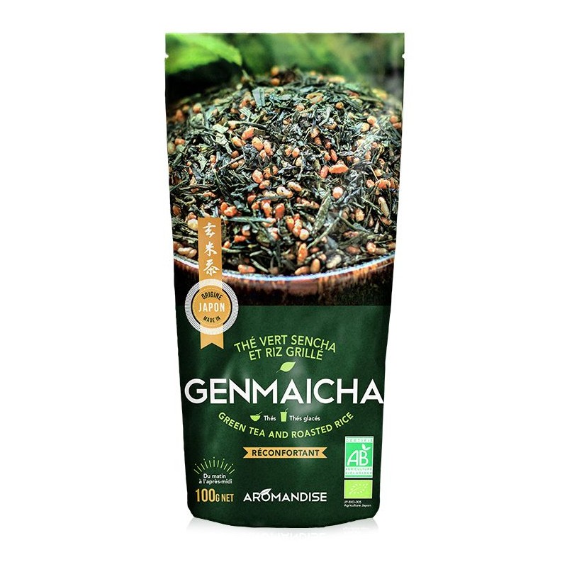 Bio Japanischer Genmaicha Grüner Tee &amp; Reis - 100g - Aromandise