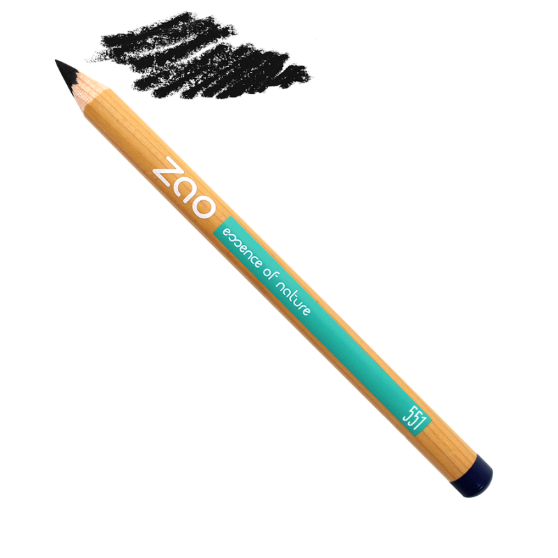 Crayons de maquillage, BIO & Vegan pour yeux, sourcils & lèvres - N° 551, Noir - Zao﻿