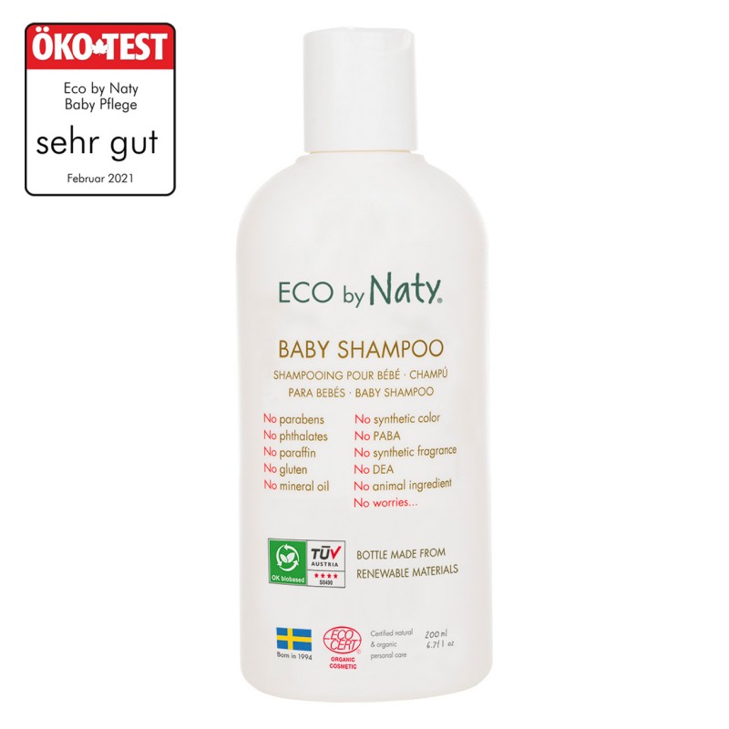 Shampooing BIO pour bébés, Nettoie en douceur - 200ml - Naty