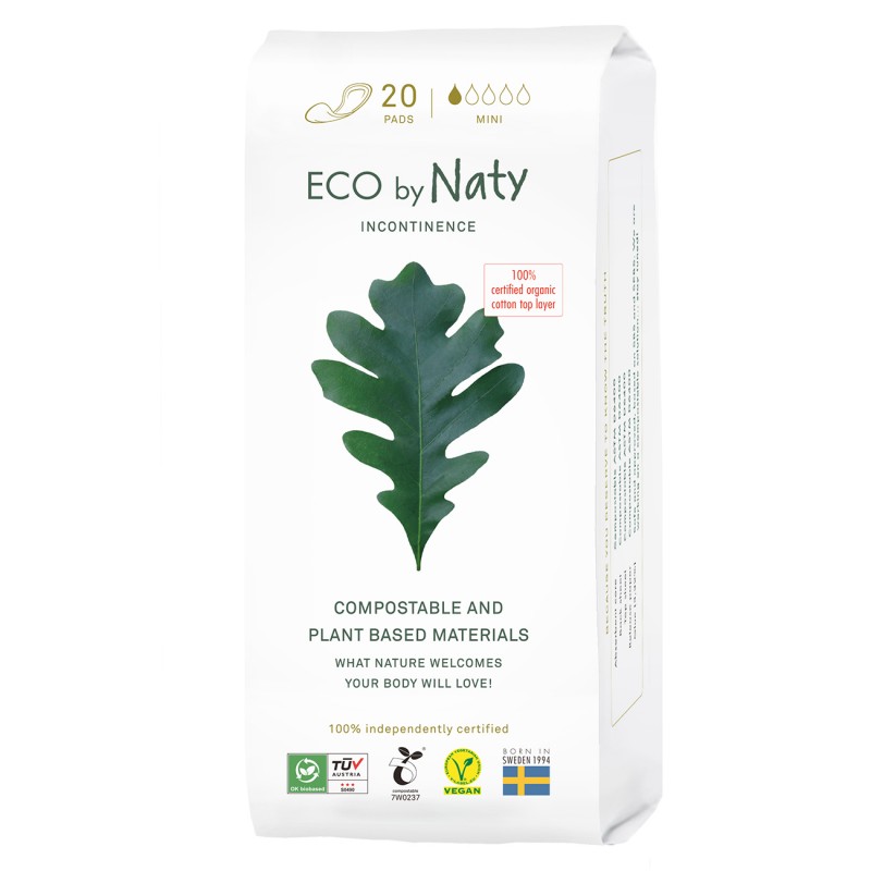 Damen Inkontinenz-Einlagen, 100% kompostierbar, Mini - 20 Stk. - Naty