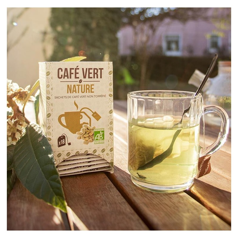 Café vert BIO en sachets, Nature - 18 sachets, 54g - Aromandise