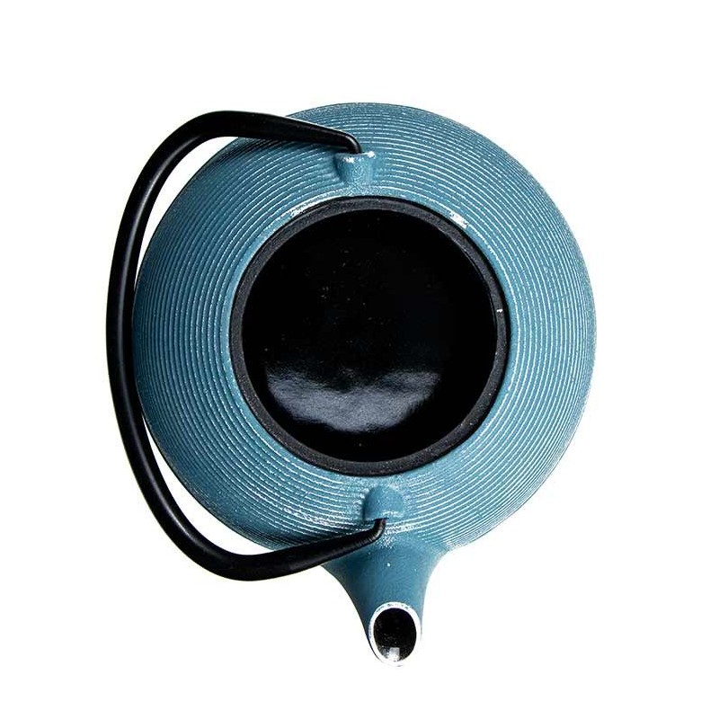 Teekanne aus Gusseisen, ASAGAO blau, mit Filter aus Edelstahl - 0,8 Liter - Aromandise