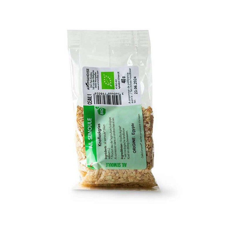 Semola all'aglio biologico, Cellocompost Zero rifiuti - 40gr - Aromandise