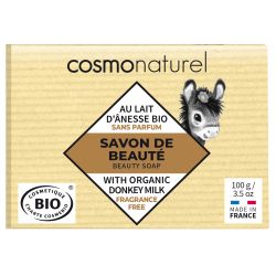 Savon BIO au Lait d'Anesse + Karité Bio, sans parfum - 100g - Cosmo Naturel