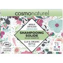 Bio Festes Shampoo, fettiges Haar mit Tonerde und Brennnessel - 85g - Cosmo Naturel