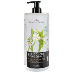 Gel douche BIO à l'Aloe vera, Sérénité Fleur d'oranger - 1000ml - Helvetia Natura