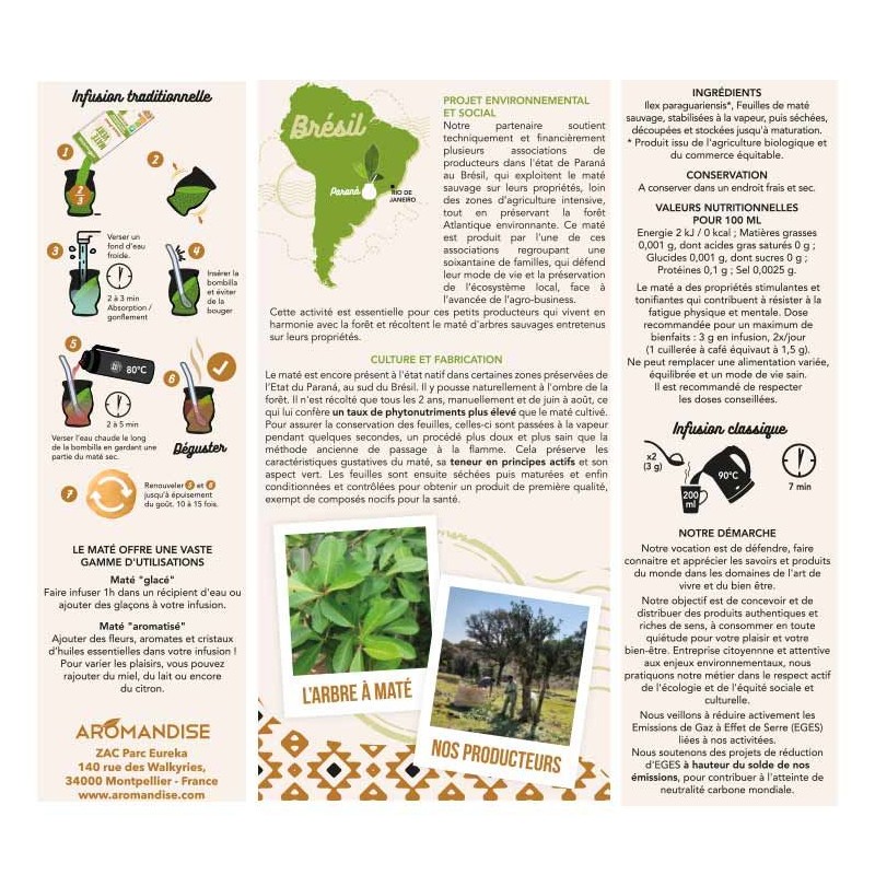 Wilder grüner Mate und Fairtrade aus Brasilien - 350g - Aromandise