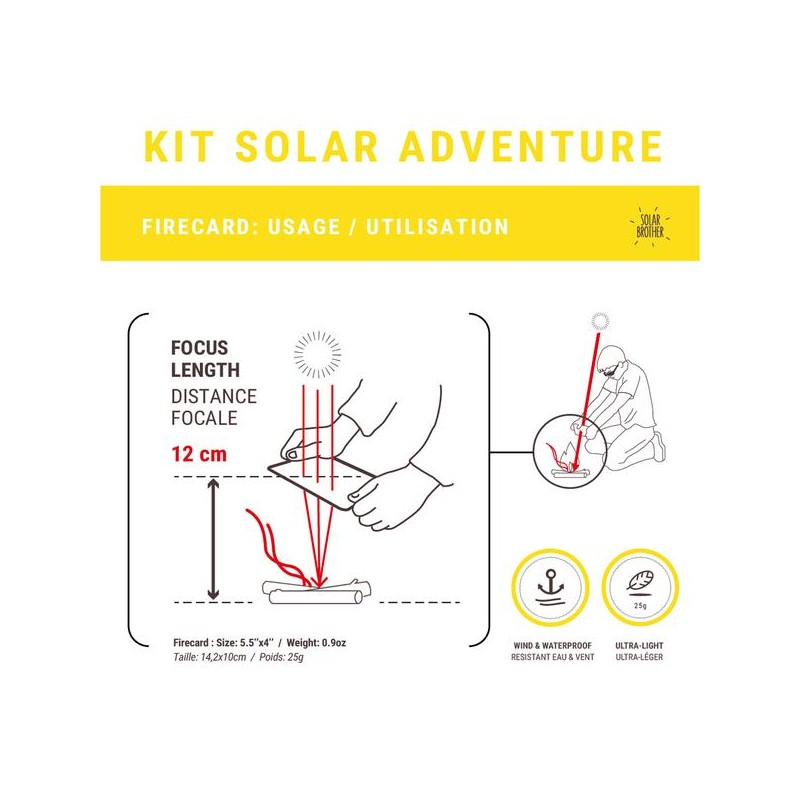Solar Survival Kit: Feueranzünder/Browser/Unzerbrechlicher Spiegel, ADVENTURE KIT - Solar Brother