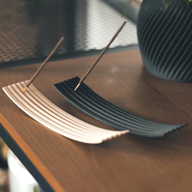 Porte encens en bois et amidon imprimée en 3D - Balance, Pin doré - COPO Design