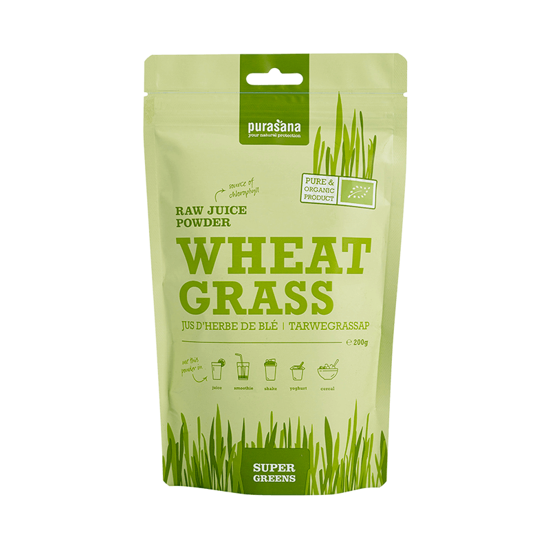 Succo di erba di grano in polvere - BIOLOGICO e puro al 100% - 200 g - Purasana