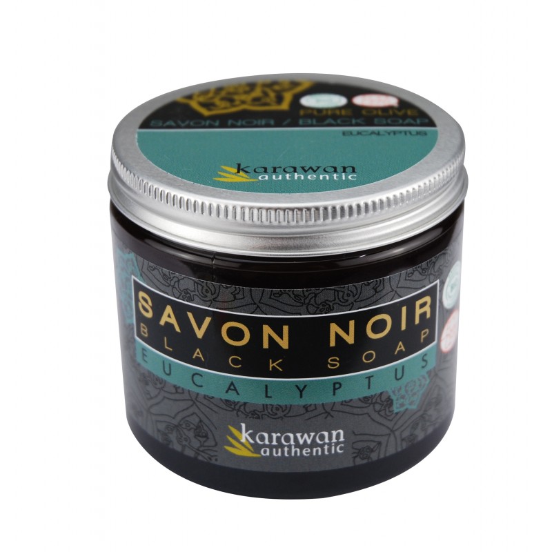 Sapone nero cosmetico biologico "Pure Olive & Eucalyptus" (pasta) - 200g - Karawan