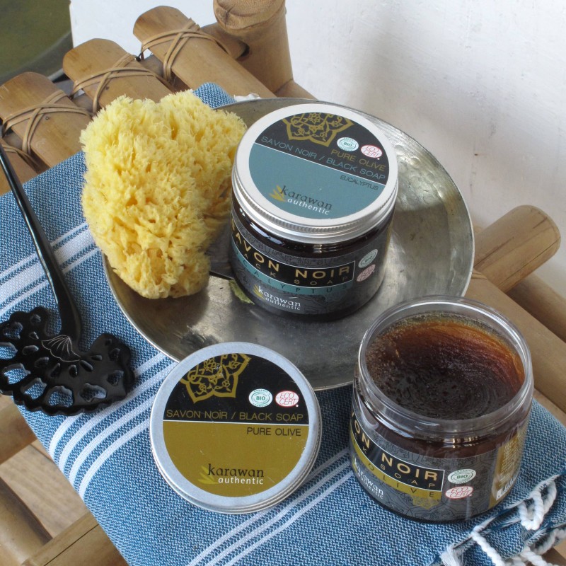 Sapone nero cosmetico biologico "Pure olive" (pasta) - 200g - Karawan