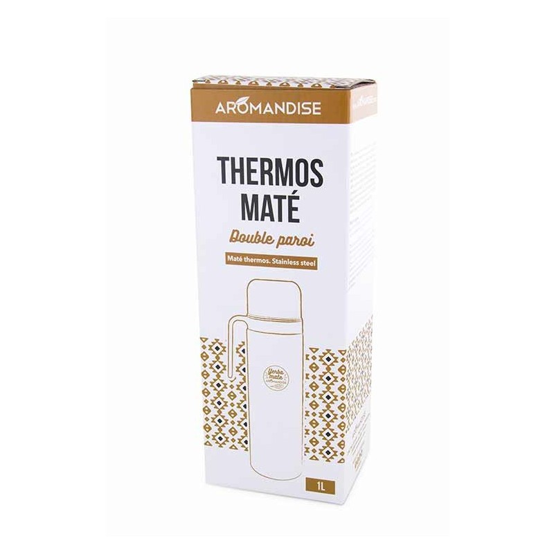 Thermos pour maté en acier inoxydable avec bec verseur - 1 Litre - Aromandise