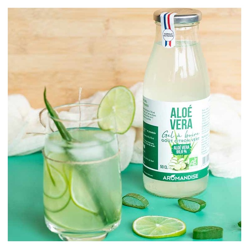 Gel à boire d'Aloe vera et citron vert - 0,5 litre - Aromanidse
