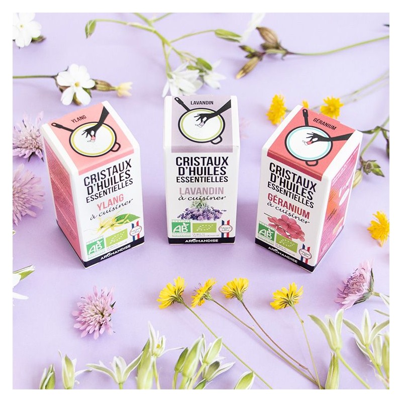 Cristaux d'huiles essentielles BIO à cuisiner, Lavandin - 10g - Aromandise