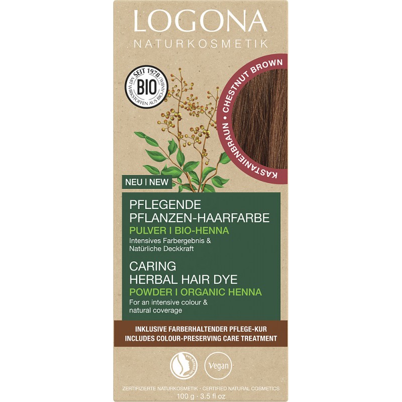 Colorante vegetale organico in polvere BIO 070 - Castagna - 2x50g - Logona
