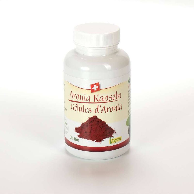 Aronia Swiss Kapseln, BIO-zertifiziert - 100 Kapseln (550 mg) - Aronia Swiss