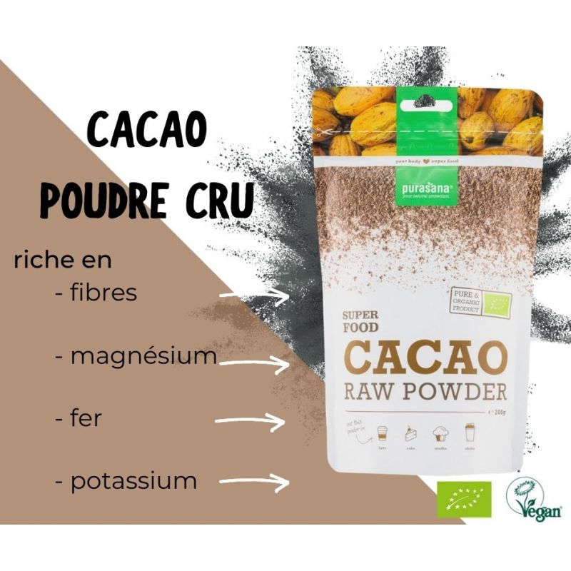 Cacao peruviano biologico in polvere - 200g - Purasana