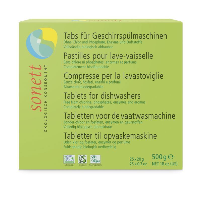 Pastilles lave-vaisselle - Sans Parfum & 100% biodégradable - 25 pastilles (500g) - Sonett