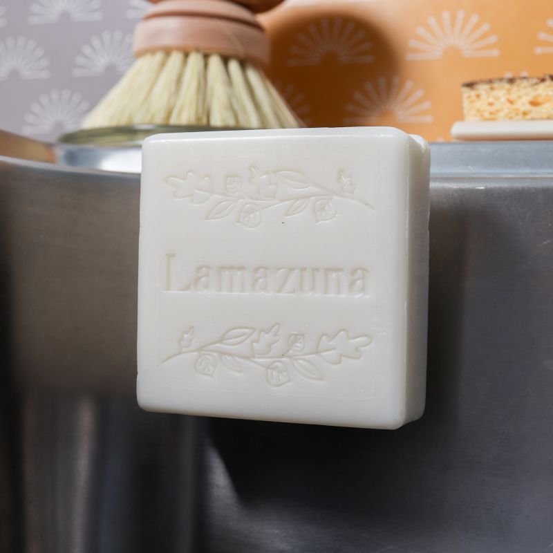Festes Geschirrset: Eine feste Seife mit Bikarbonat & Nachfüllbare Bürste - Lamazuna
