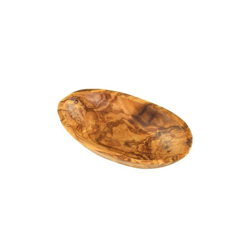 Bol ovale artisanal en bois d'olivier - 12 cm - Olivenholz Erleben