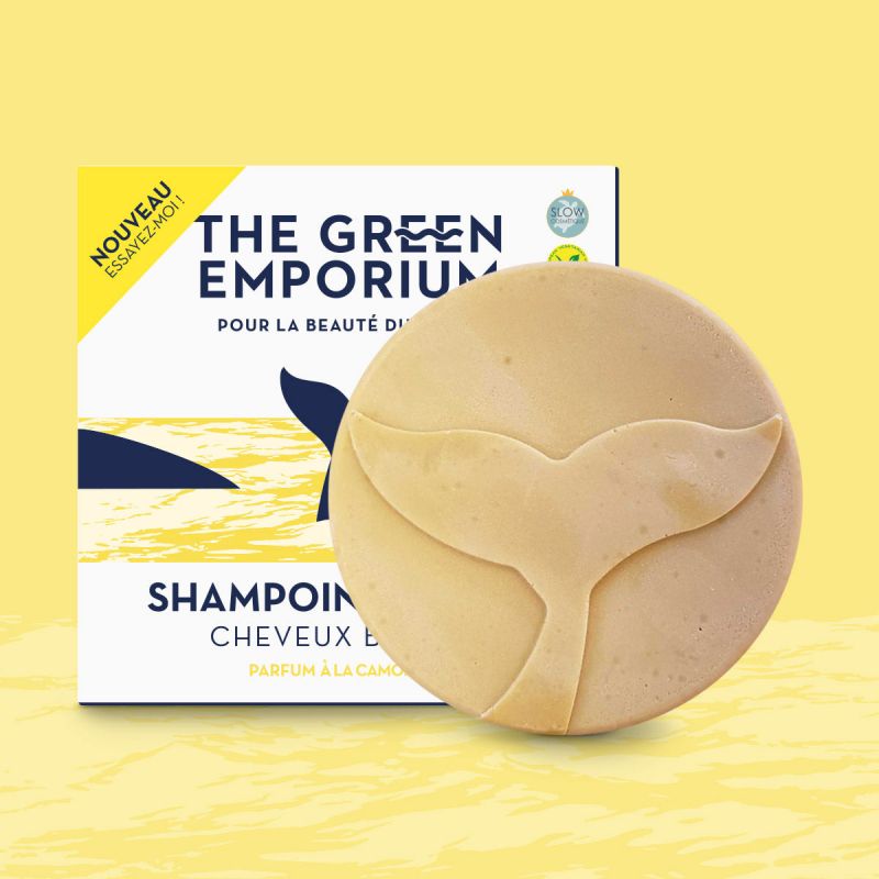 Festes Shampoo für blondes Haar, Kamillenduft - 85g - The Green Emporium