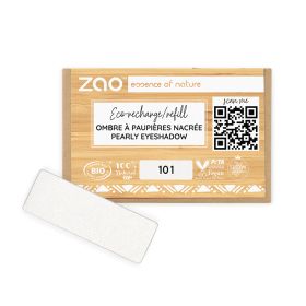 Ombretto perlato (ricarica rettangolare) - 100% naturale, biologico e vegano - N° 101, Bianco - Zao