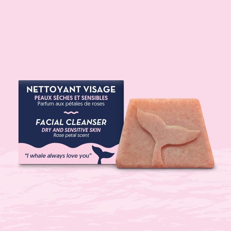 Detergente solido per il viso, pelle secca e sensibile, profumo di petali di rosa - 30ml - L'emporio verde