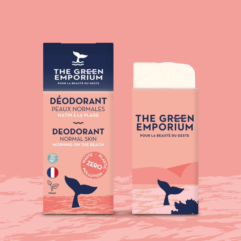 Festes Deodorant für normale Haut, Morgens am Strand - 60ml - The Green Emporium