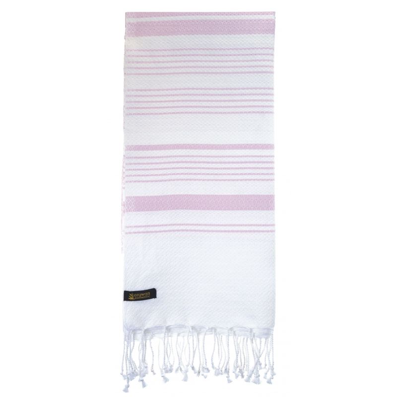 Fouta aus biologischer Baumwolle, Kollektion White Sand, White & Ginger - 90x160cm - Karawan