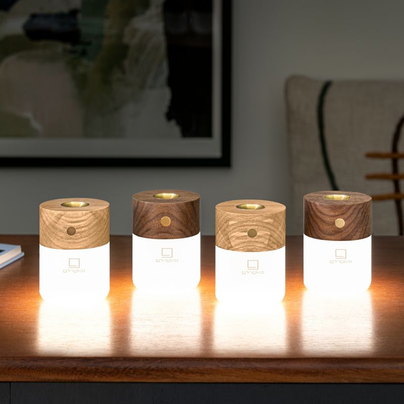 Smart Lamp Diffuser mit sanfter Wärme, Weißes Eschenholz - Gingko Design