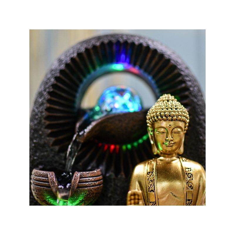 Fontana da interno - Bouddha Bhava (con statua e illuminazione a LED) - Zen'Light