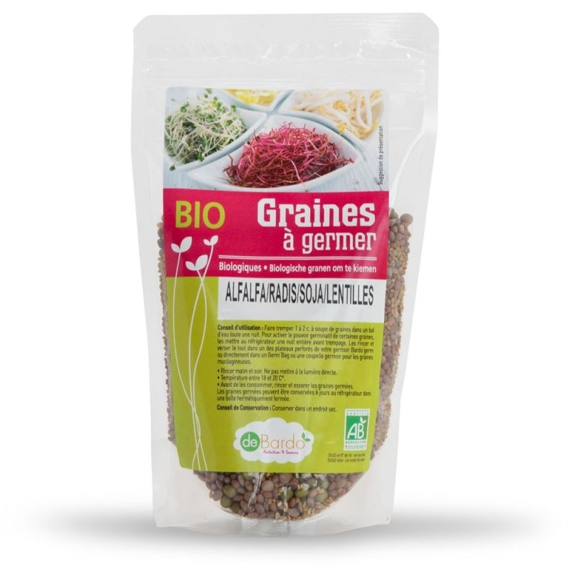 Mix di semi germogliati BIO - Alfalfa/Ravanello/Broccoli/Lenticchie - 200g - De Bardo