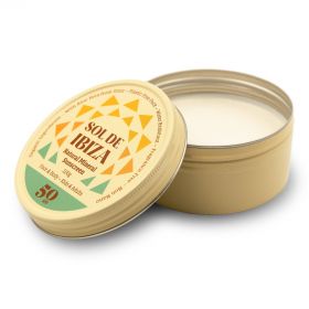 Protection solaire Naturelle Solide en boîte - Pour le visage & le corps - Indice 50, 45g - Sol de Ibiza