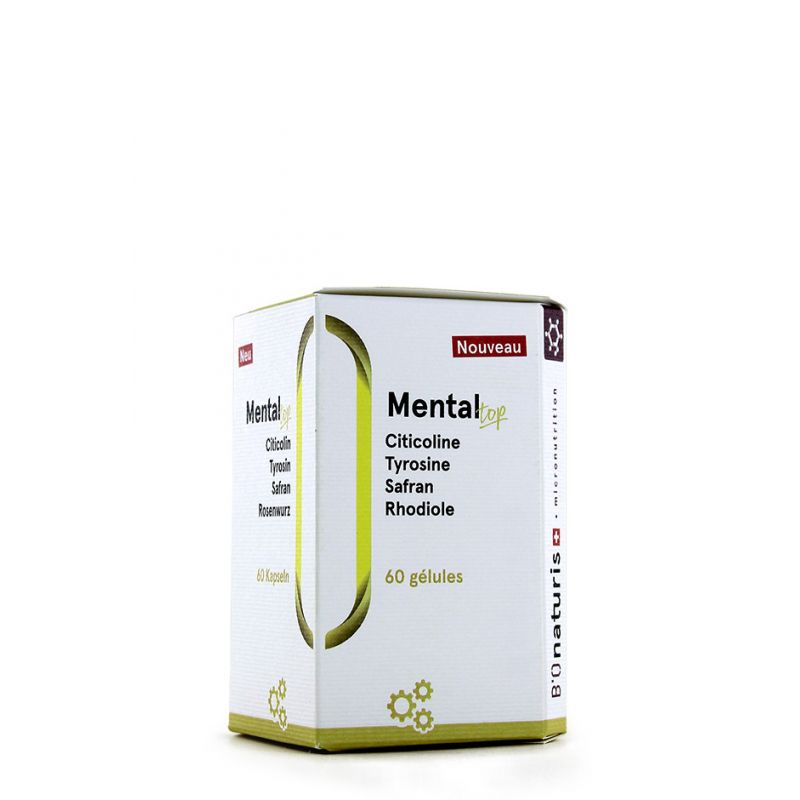 Mental TOP - Citicolina, tirosina, rodolia e zafferano, per domare il carico mentale - 60 capsule - BIOnaturis