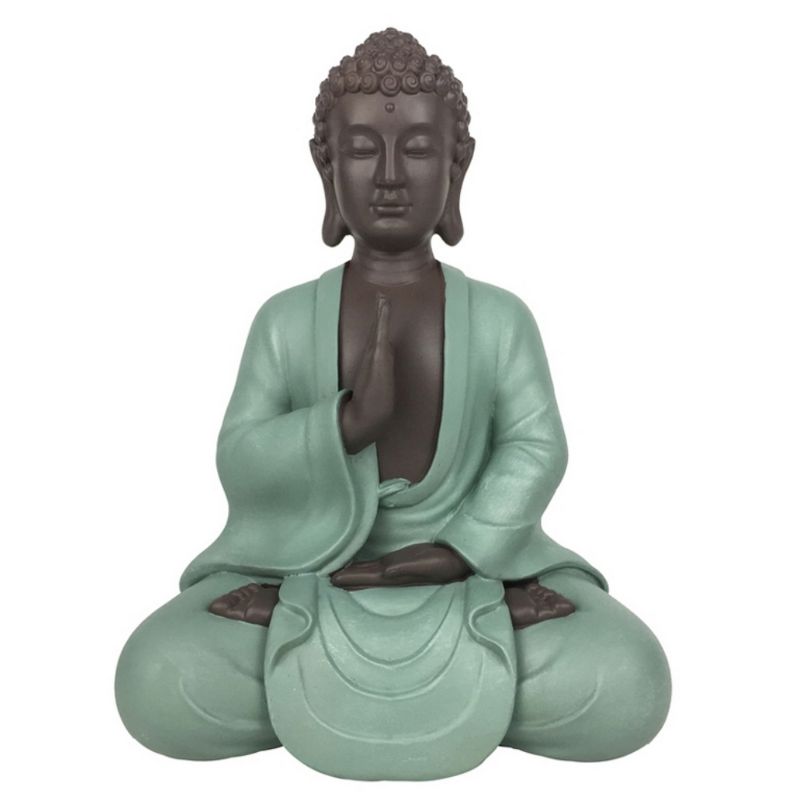 Statuette - "Bodhi Vert", ein Buddha in Meditationshaltung - 20 cm hoch - Zen'Light