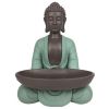 Statuette - "Bodhi Vert avec plat", un bouddha en position de méditation - Haut de 14 cm - Zen'Light