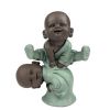 Statuette - "Les Bonzes s'amusent", 2 bébés bouddhas en plein jeux - Haut de 9,5 cm - Zen'Light