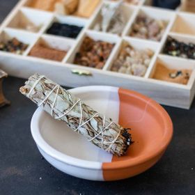 Ritualgefäß aus Terrakotta (für Ihre Zöpfe aus Salbei, Palo Santo, Harz...) - 15x 5 cm - Les encens du monde