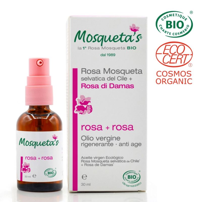 Huile de Rose Musquée sauvage Bio & Huile essentielle de Rose de Damas - Rosa+Rosa - Mosqueta's - 30ml
