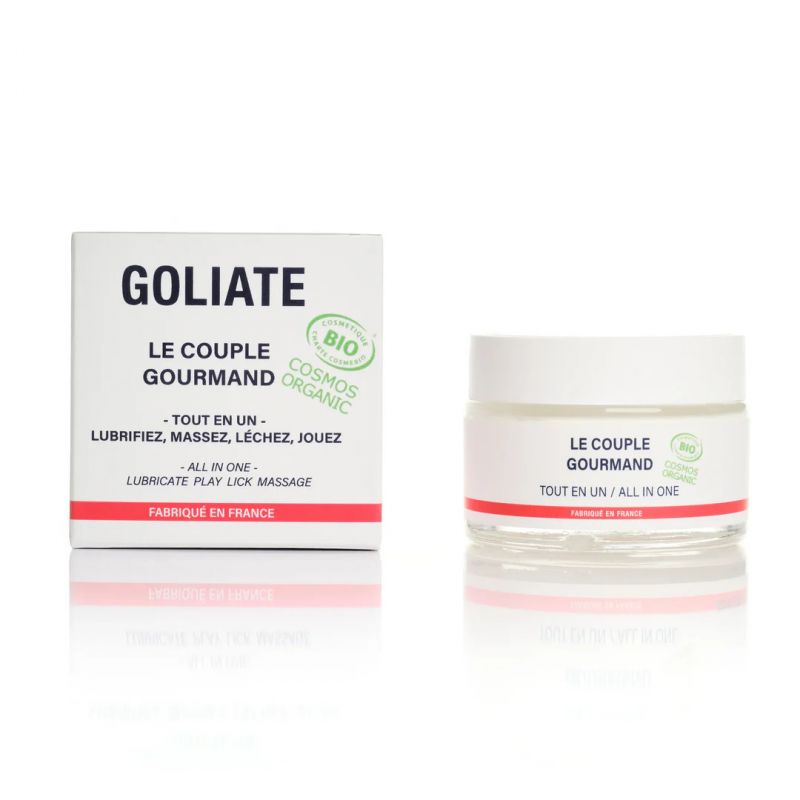 Le couple gourmand: 2 en 1, Huile de massage comestible & lubrifiant intime - Vegan, Naturel & BIO - 50ml - Goliate