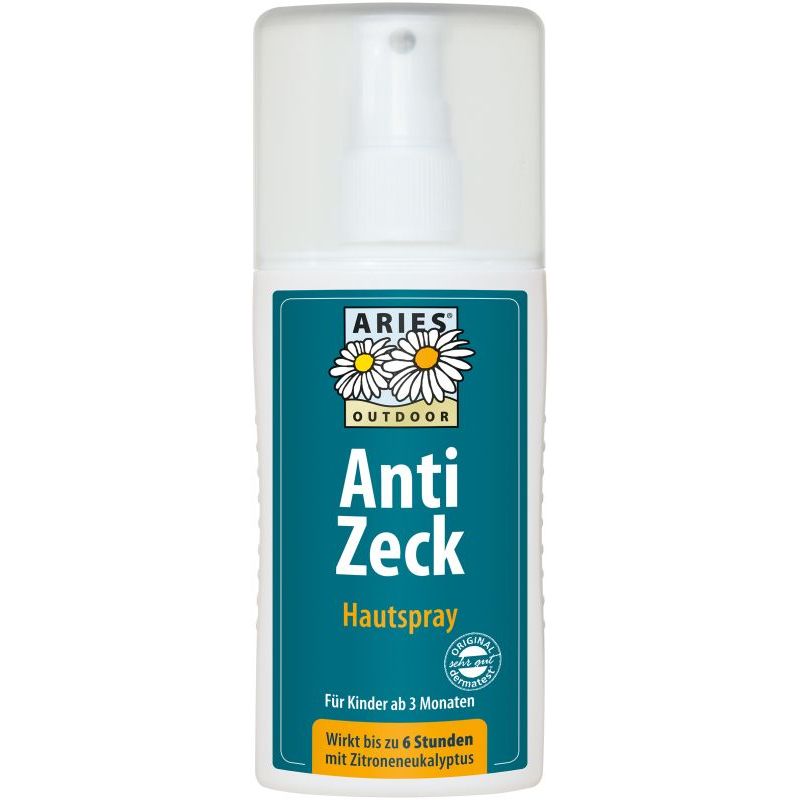 Anti-tiques, Spray répulsif cutané naturel -  Efficacité 6 heures - 100ml - Aries