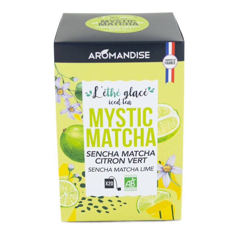 Der eisgekühlte Sommertee "Mystischer Matcha" - Eistee, Sencha Matcha und Limette - 20 Teebeutel - Aromandise