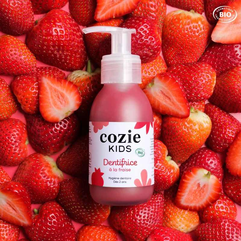 Dentifricio biologico alla fragola per bambini (in bicchiere a rendere e riutilizzabile) - 90ml - Cozie