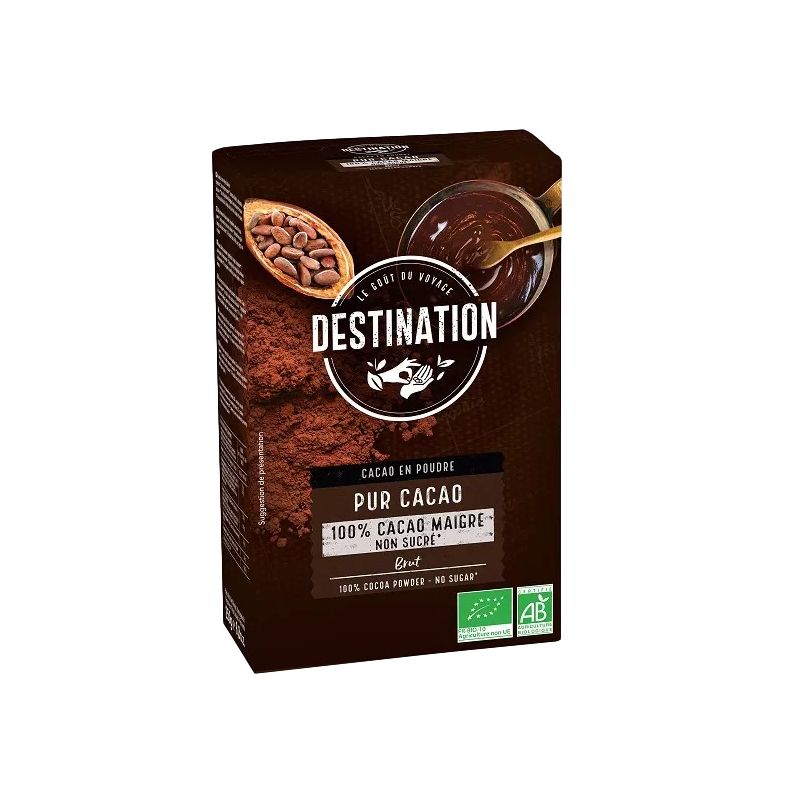 Mageres Kakaopulver, Bio, Fairtrade & ohne Zucker - 250g - Destination