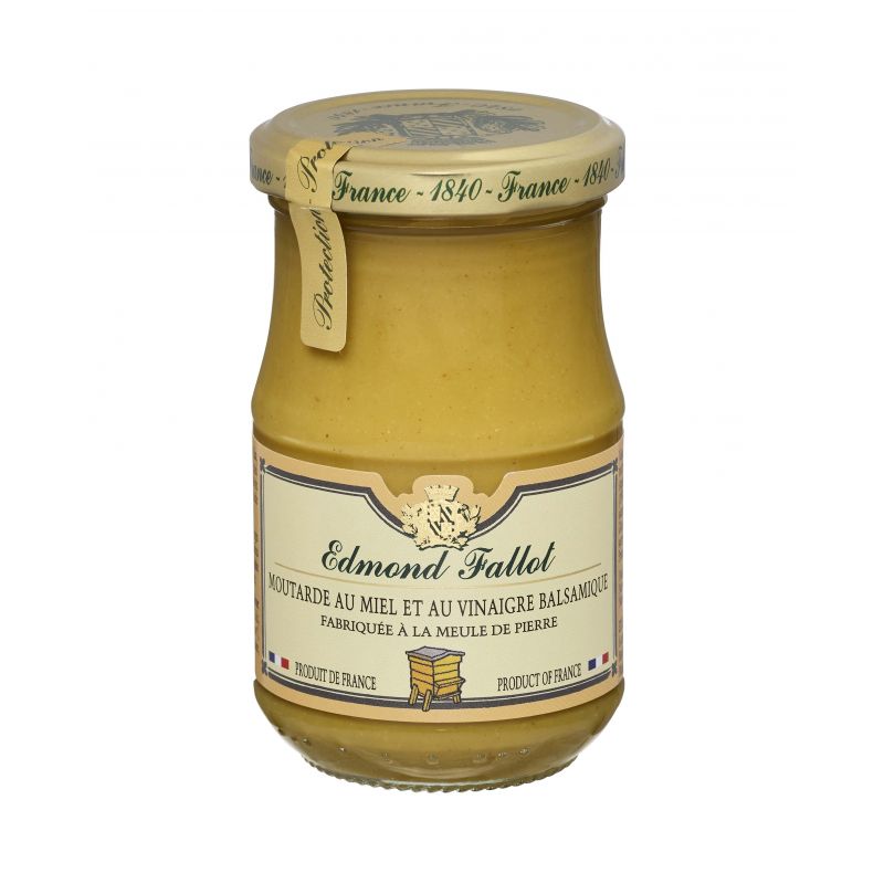 Senf mit Honig und Balsamico-Essig aus Modena, an der Steinmühle hergestellt – 210g – Edmond Fallot